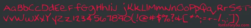 Nellyshand Font – Red Fonts on Black Background
