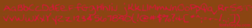 Nellyshand Font – Red Fonts on Brown Background