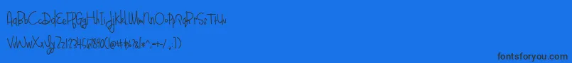 BlueberryOatmealBold Font – Black Fonts on Blue Background