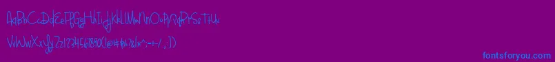 BlueberryOatmealBold Font – Blue Fonts on Purple Background