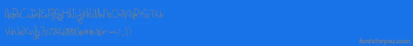 BlueberryOatmealBold Font – Gray Fonts on Blue Background
