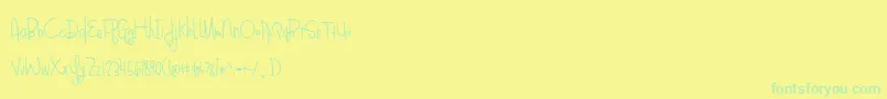 BlueberryOatmealBold Font – Green Fonts on Yellow Background