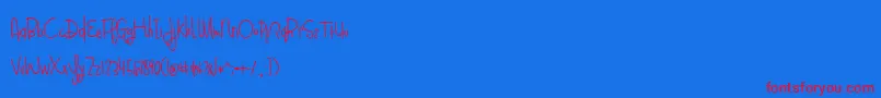 Шрифт BlueberryOatmealBold – красные шрифты на синем фоне