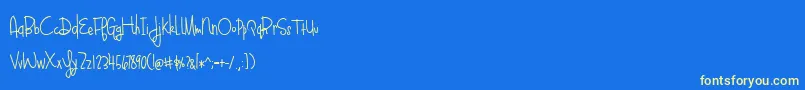 BlueberryOatmealBold Font – Yellow Fonts on Blue Background