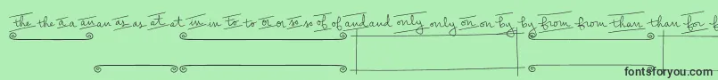 PeasCarrotsExtras-Schriftart – Schwarze Schriften auf grünem Hintergrund