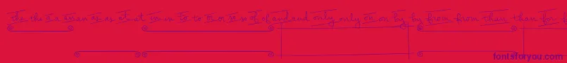 Fonte PeasCarrotsExtras – fontes roxas em um fundo vermelho