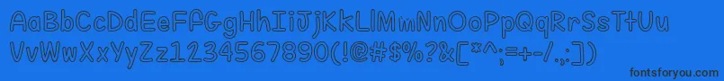 FillMeWithColorTtf Font – Black Fonts on Blue Background