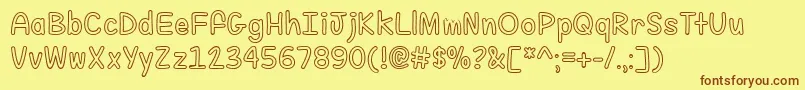 FillMeWithColorTtf Font – Brown Fonts on Yellow Background