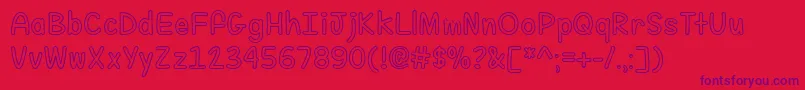 フォントFillMeWithColorTtf – 赤い背景に紫のフォント