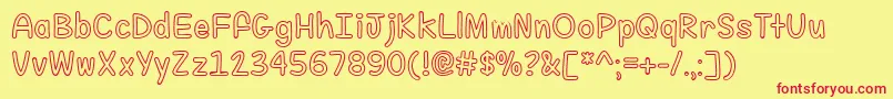 FillMeWithColorTtf Font – Red Fonts on Yellow Background