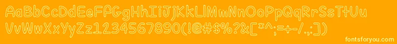 FillMeWithColorTtf-fontti – keltaiset fontit oranssilla taustalla