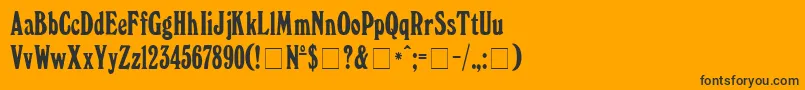 Fonte WindsorDgNormal – fontes pretas em um fundo laranja