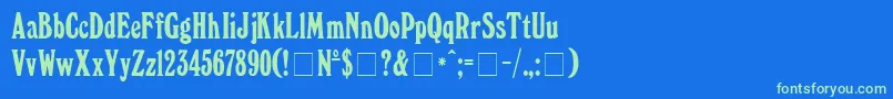 WindsorDgNormal Font – Green Fonts on Blue Background
