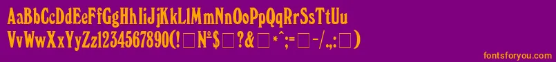 Fonte WindsorDgNormal – fontes laranjas em um fundo violeta