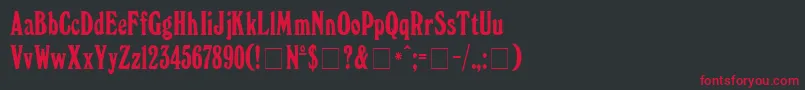 WindsorDgNormal Font – Red Fonts on Black Background