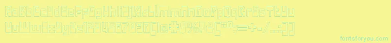 LaserdiscoOutline Font – Green Fonts on Yellow Background