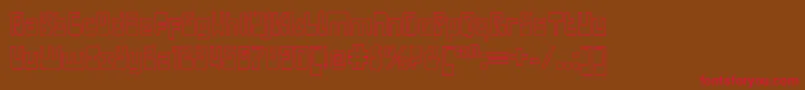 LaserdiscoOutline Font – Red Fonts on Brown Background