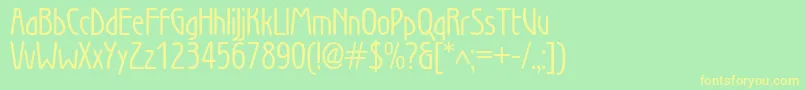 Wien Font – Yellow Fonts on Green Background