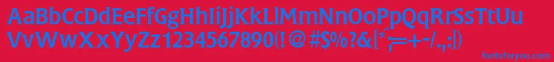 FlagdbNormal Font – Blue Fonts on Red Background