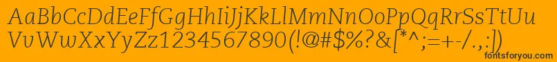 PmnCaeciliaLt46LightItalic Font – Black Fonts on Orange Background