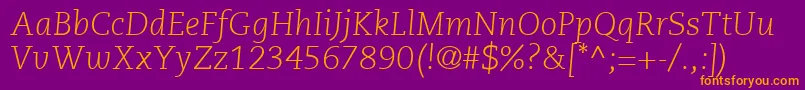 PmnCaeciliaLt46LightItalic Font – Orange Fonts on Purple Background