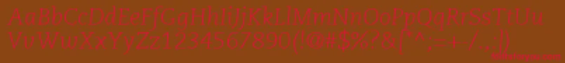 PmnCaeciliaLt46LightItalic Font – Red Fonts on Brown Background