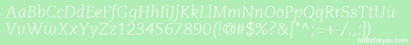 PmnCaeciliaLt46LightItalic Font – White Fonts on Green Background