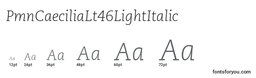 PmnCaeciliaLt46LightItalic Font Sizes