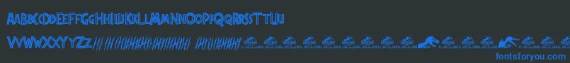 JurassicPark Font – Blue Fonts on Black Background