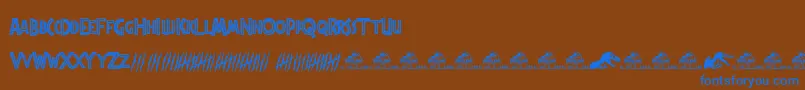 Czcionka JurassicPark – niebieskie czcionki na brązowym tle