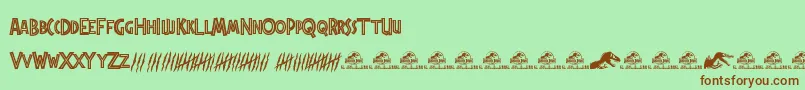JurassicPark Font – Brown Fonts on Green Background