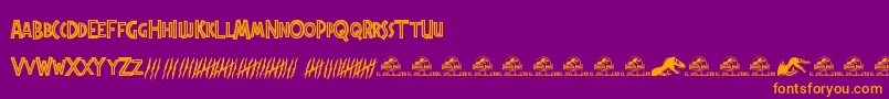 JurassicPark Font – Orange Fonts on Purple Background