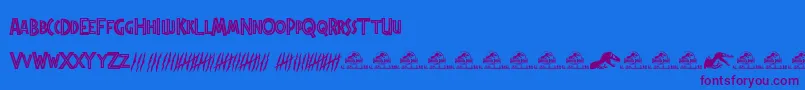JurassicPark Font – Purple Fonts on Blue Background