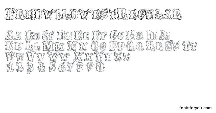 Fuente FredwildwestRegular - alfabeto, números, caracteres especiales