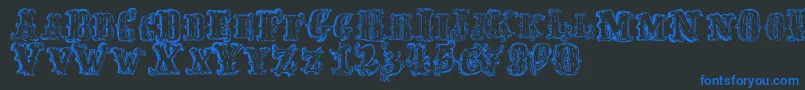FredwildwestRegular Font – Blue Fonts on Black Background