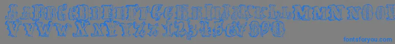 FredwildwestRegular Font – Blue Fonts on Gray Background