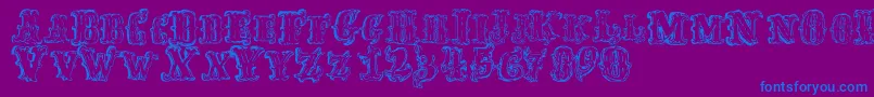 FredwildwestRegular Font – Blue Fonts on Purple Background