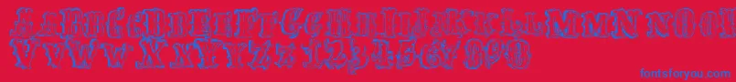 FredwildwestRegular Font – Blue Fonts on Red Background
