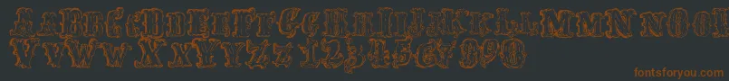 FredwildwestRegular Font – Brown Fonts on Black Background