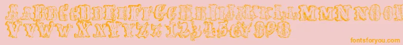 FredwildwestRegular Font – Orange Fonts on Pink Background