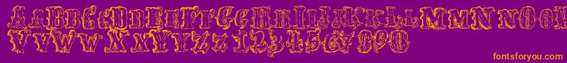 FredwildwestRegular Font – Orange Fonts on Purple Background
