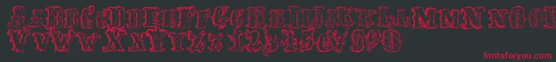 FredwildwestRegular Font – Red Fonts on Black Background