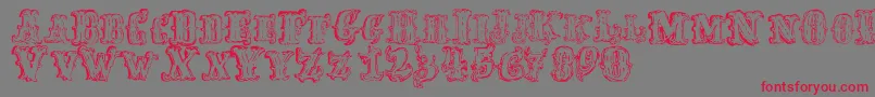 FredwildwestRegular-Schriftart – Rote Schriften auf grauem Hintergrund