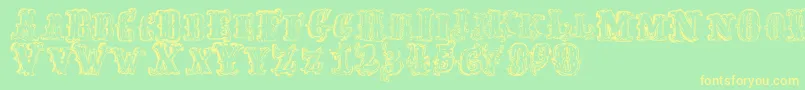 FredwildwestRegular Font – Yellow Fonts on Green Background
