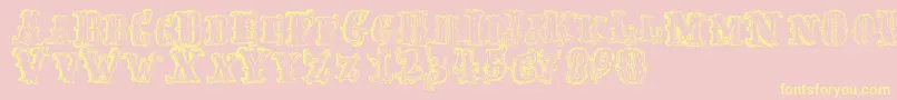 FredwildwestRegular Font – Yellow Fonts on Pink Background