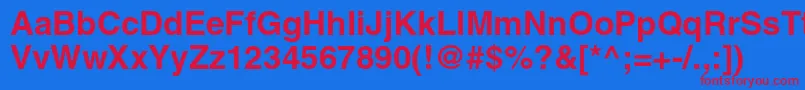 HelveticaltstdBold-fontti – punaiset fontit sinisellä taustalla