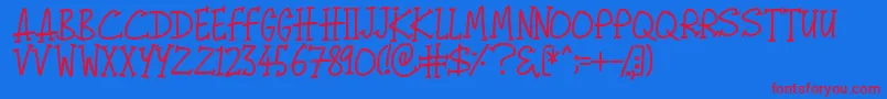 Begorra Font – Red Fonts on Blue Background