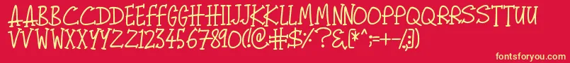 Begorra Font – Yellow Fonts on Red Background