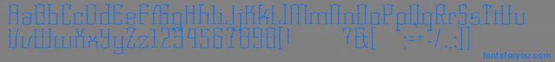フォントKorneuburgLight – 灰色の背景に青い文字