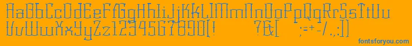 KorneuburgLight Font – Blue Fonts on Orange Background